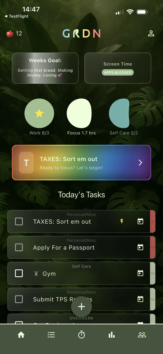 GRDN: Mindful Productivity