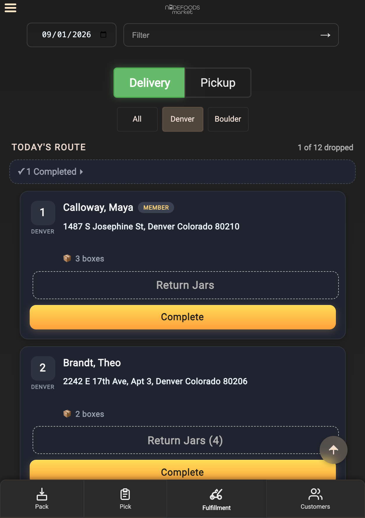 Delivery route